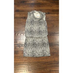 Michael Kors Women's Snake Print Black Beige Mini Dress Petite Small NWT